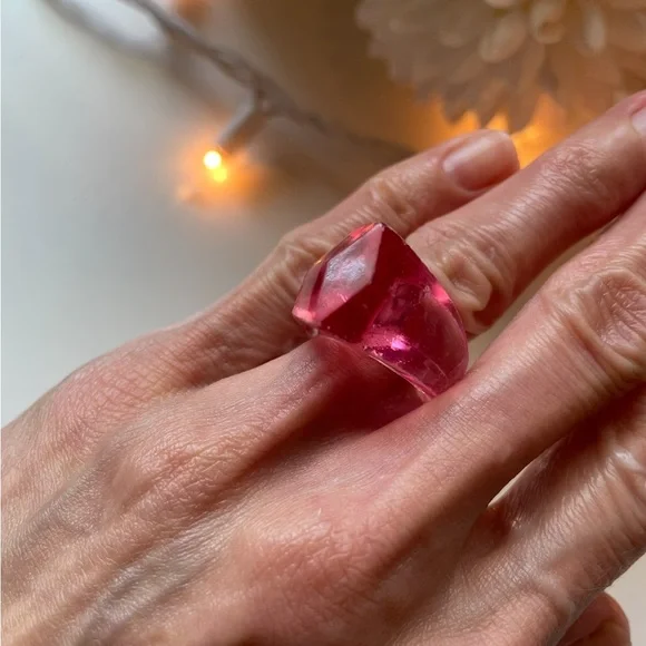 Pink Plastic Statement Ring 🩷 - Picture 3 of 4